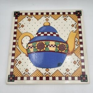Vintage Mary Engelbreit Teapot Wall Tile-Blue